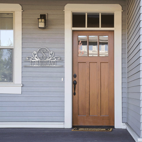 Custom Scroll Family Initial + NameWall Art